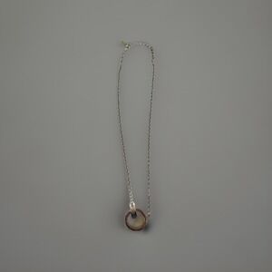 Armani Exchange Silver Tone Metal Necklace w‎ Logo Charms, Rhinestones